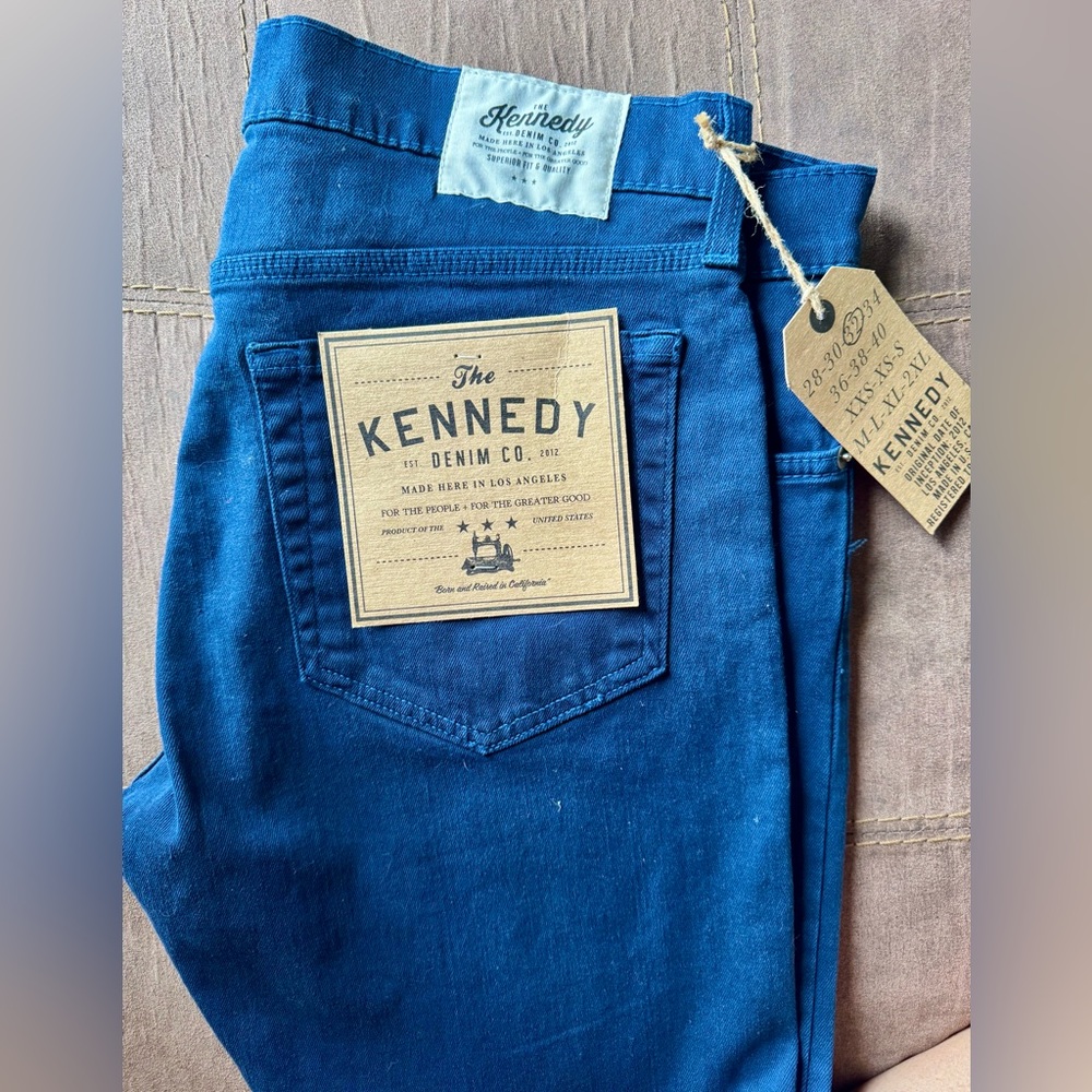 NWT The Kennedy Denium Co. Men’s Navy Blue Jeans. 32 x 32. MSRP $89